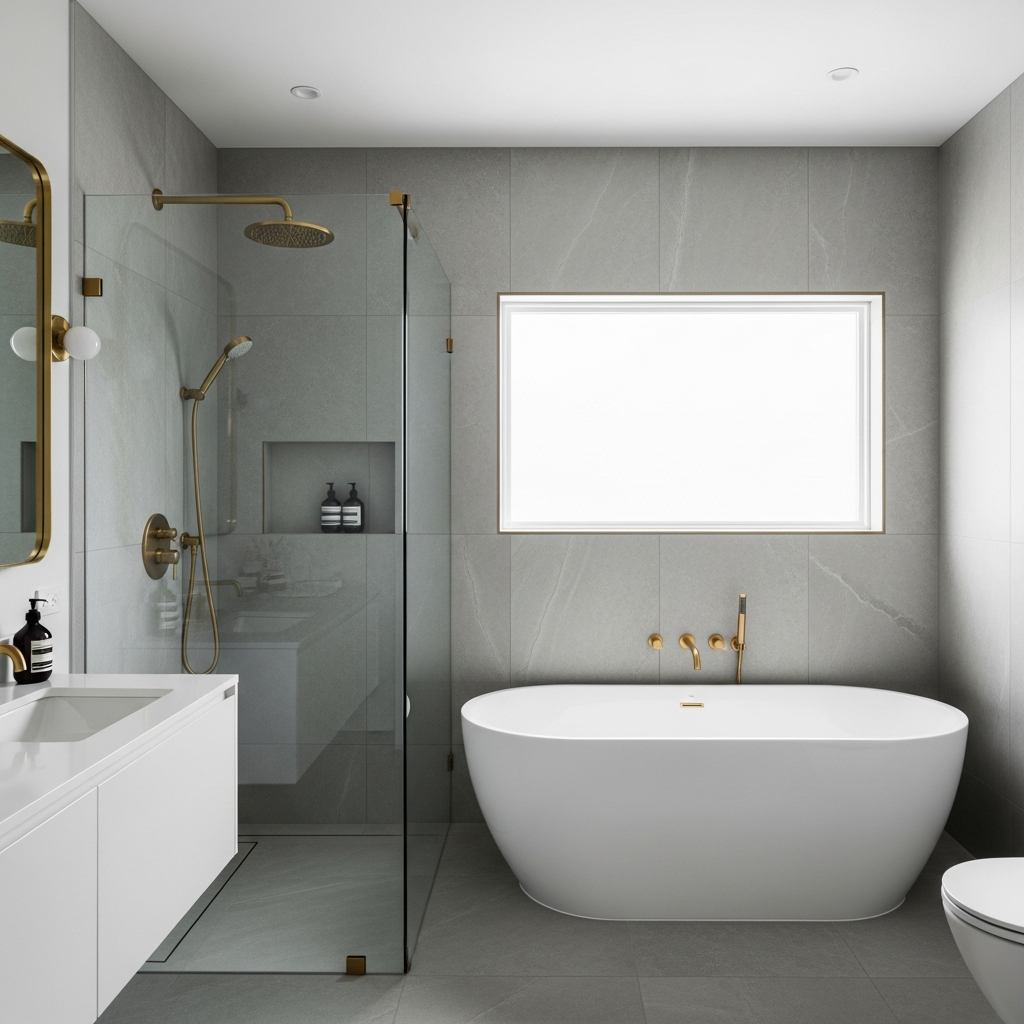 Completed bathroom renovation